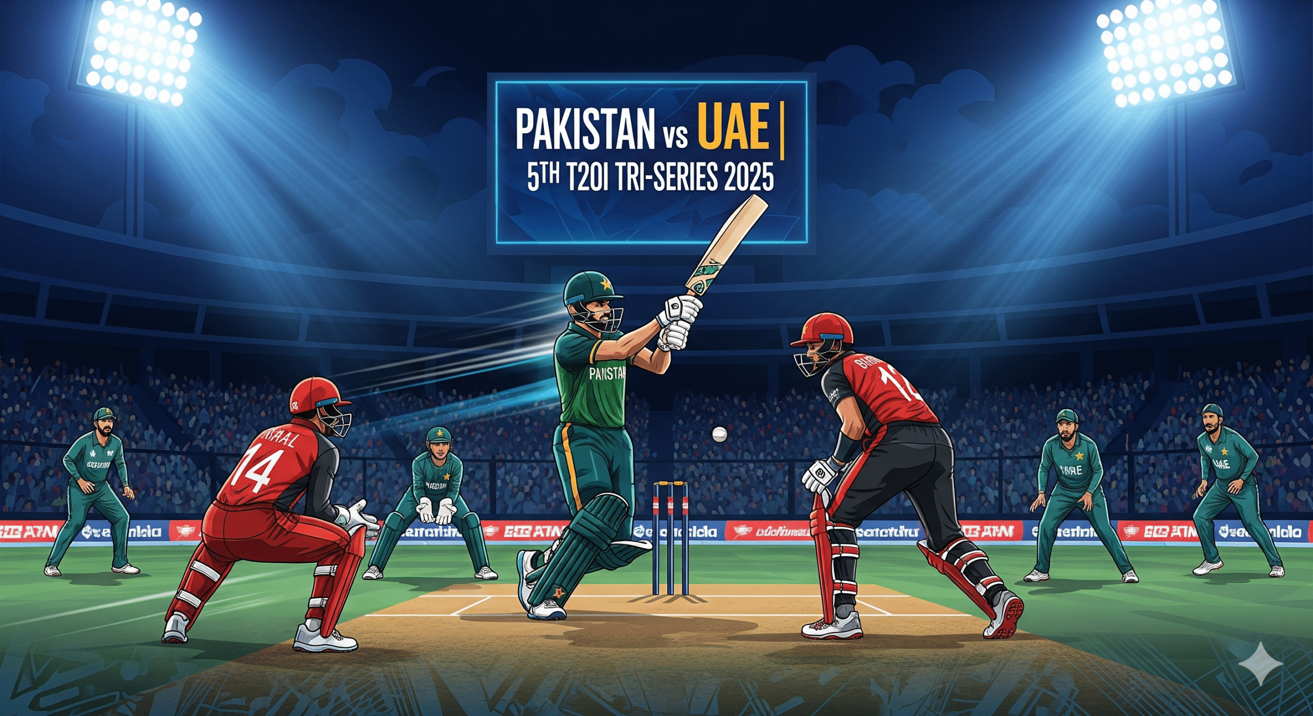 Pakistan vs UAE Live Score Today Match | 5th T20I Tri-Series 2025 in Sharjah